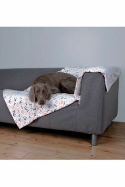 Deka pro psy LINGO kosti,tlapky 100x150cm bílá/béžova TR