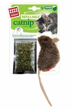 Hračka kočka GiGwi Myška se 3 sáč. vým. náplň šanta