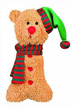 Vánoční Hračka pes Medvěd s šálou plyš 27cm TR 1ks
