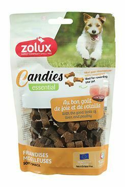 Pochoutka pes CANDIES kostičky drůbež,játra 150g Zolux
