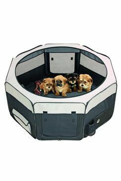 Box sklád. nylon štěně 116x116x48cm grey/black KAR