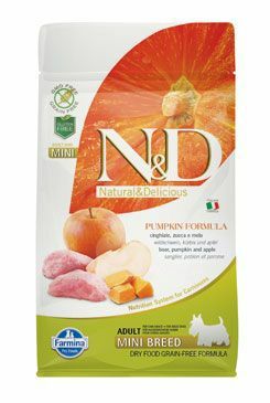 N&D GF Pumpkin DOG Adult Mini Boar & Apple 800g