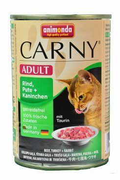 Animonda konz. kočka CARNY Adul hov/ krůta/králík 400g