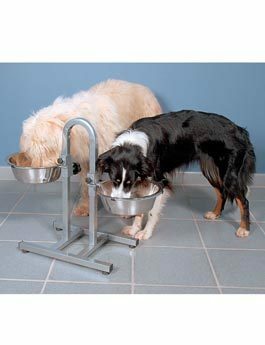 Psí bar na 2misky nerez 2,8l/24cm, nast.výška 43cm TR