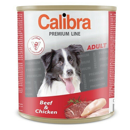 Calibra Dog konz.Premium Adult hovězí+kuře 800g