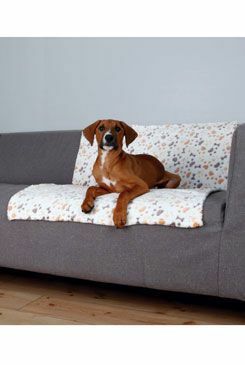 Deka pro psy LINGO kosti,tlapky 100x75cm bílá/béžová TR