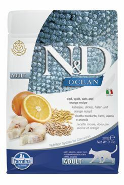 N&D OCEAN CAT LG Adult Codfish&Orange 300g