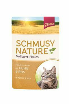 Schmusy Cat Nature Flakes kapsa kuře+rýže+šťáva 100g