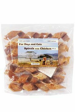 Pochoutka Spirály z vepřové kůže s kuřecím 15cm/10ks