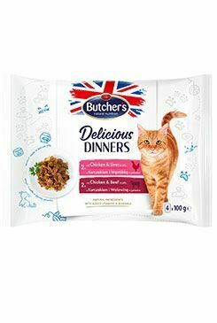 Butcher's Cat Delic.Dinners kuř+ját/kuř+hov kapsa 4x100g