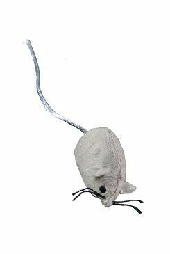 Hračka kočka Myš kožešinová 5cm šedá TR
