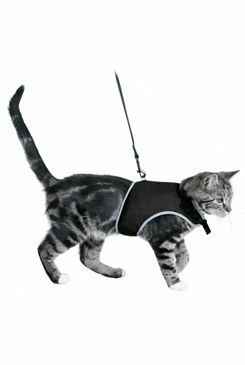 Postroj kočka vesta 36-54cm/1,20m černá TR