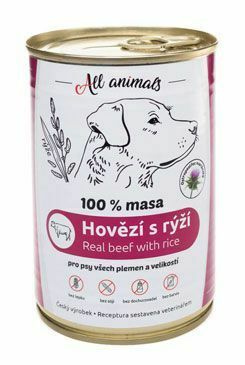 All Animals DOG konz. Hovězí mleté s rýží 400g
