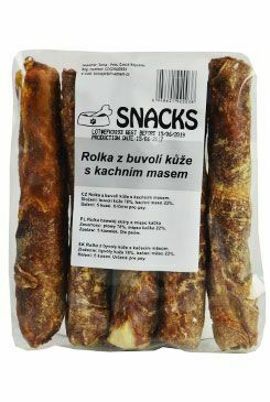 Pochoutka Rolka z buvolí kůže s kachním masa12,5cm/5ks