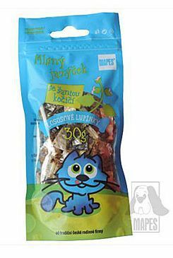 Pochoutka kočičí MAPES lososové lupínky se šantou 30g