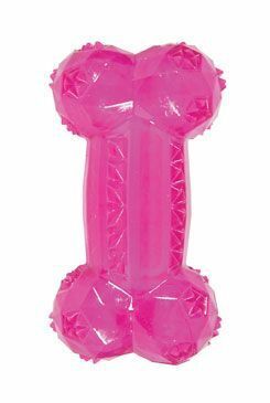 Hračka pes BONE TPR POP kost 12cm růžová Zolux
