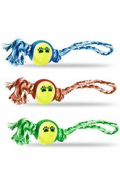 Hračka pes provaz s balónkem 7x35 cm