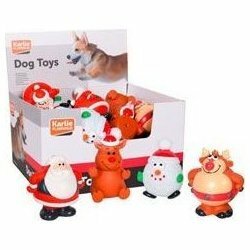 Hračka pes Vánoční motiv vinyl 8cm 32 ks