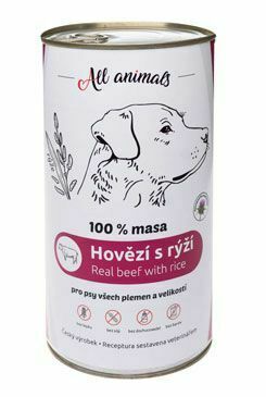 All Animals DOG konz. Hovězí mleté s rýží 1200g