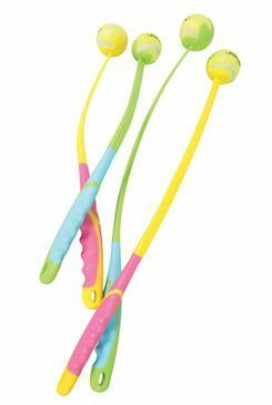 Hračka pes SUNSET házeč míčků L 68cm růžová Zolux