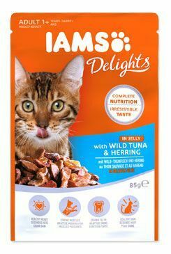 Iams Cat Adult tuňák a sleď v želé kapsa 85g