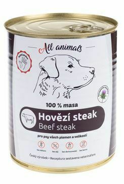 All Animals DOG konz. Hovězí steak 800g
