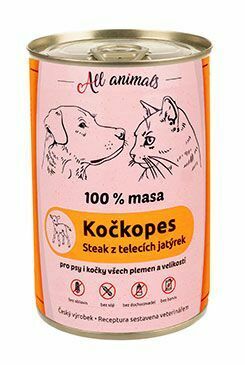 All Animals kočkopes konz. Telecí jatýrka 400g