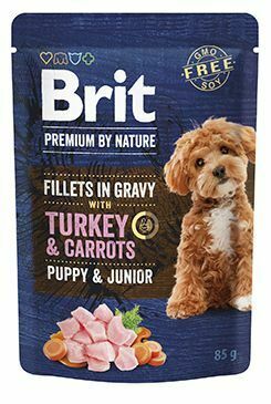 Brit Premium Dog Puppy Fillets Gravy Turkey&Carrots85g