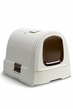 Curver WC kočka kryté domek Rattan 39x39x51cm mocha