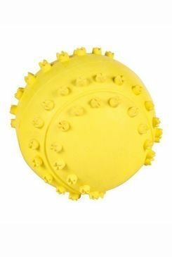 Hračka pes Míč s bodlinami a zvukem 6cm TR