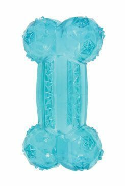 Hračka pes BONE TPR POP kost 12cm tyrkys Zolux