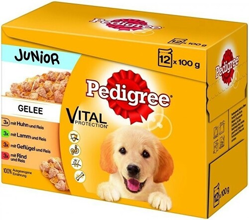 Pedigree kapsa Junior mas.výběr s rýží v želé 12x100g