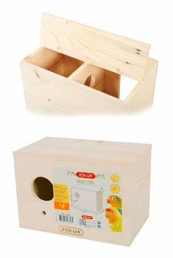 Budka hnízdící do klece DUO 160 pro ptáky, dřevo Zolux