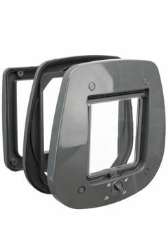 Dvířka kočka plast 4P do skla 27x26cm šedá TR