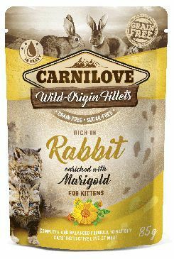 Carnilove Cat Pouch Kitten Rabbit Enriched&Marigold 85g